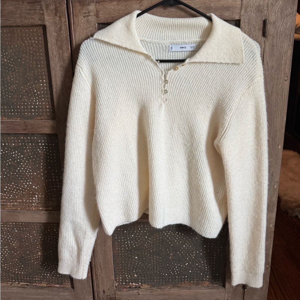 Mango Off-White Knit Sweater